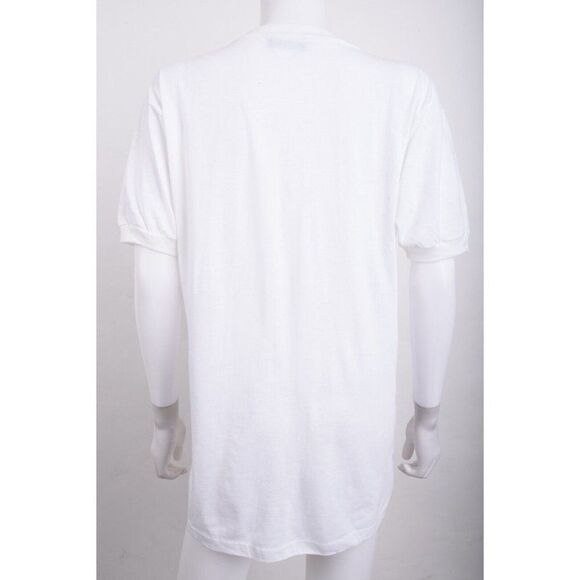 La Vicuna Peru Womens StichWork Shirt Top L White Village scene Head Band - Picture 5 of 9